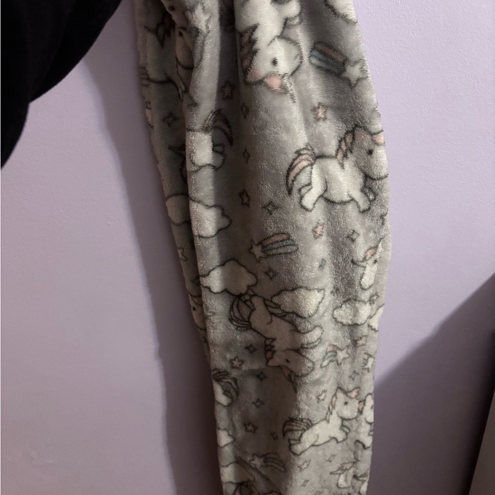 Unicorn Print Fleece Pajamas Pants